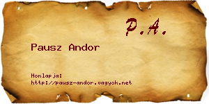 Pausz Andor névjegykártya